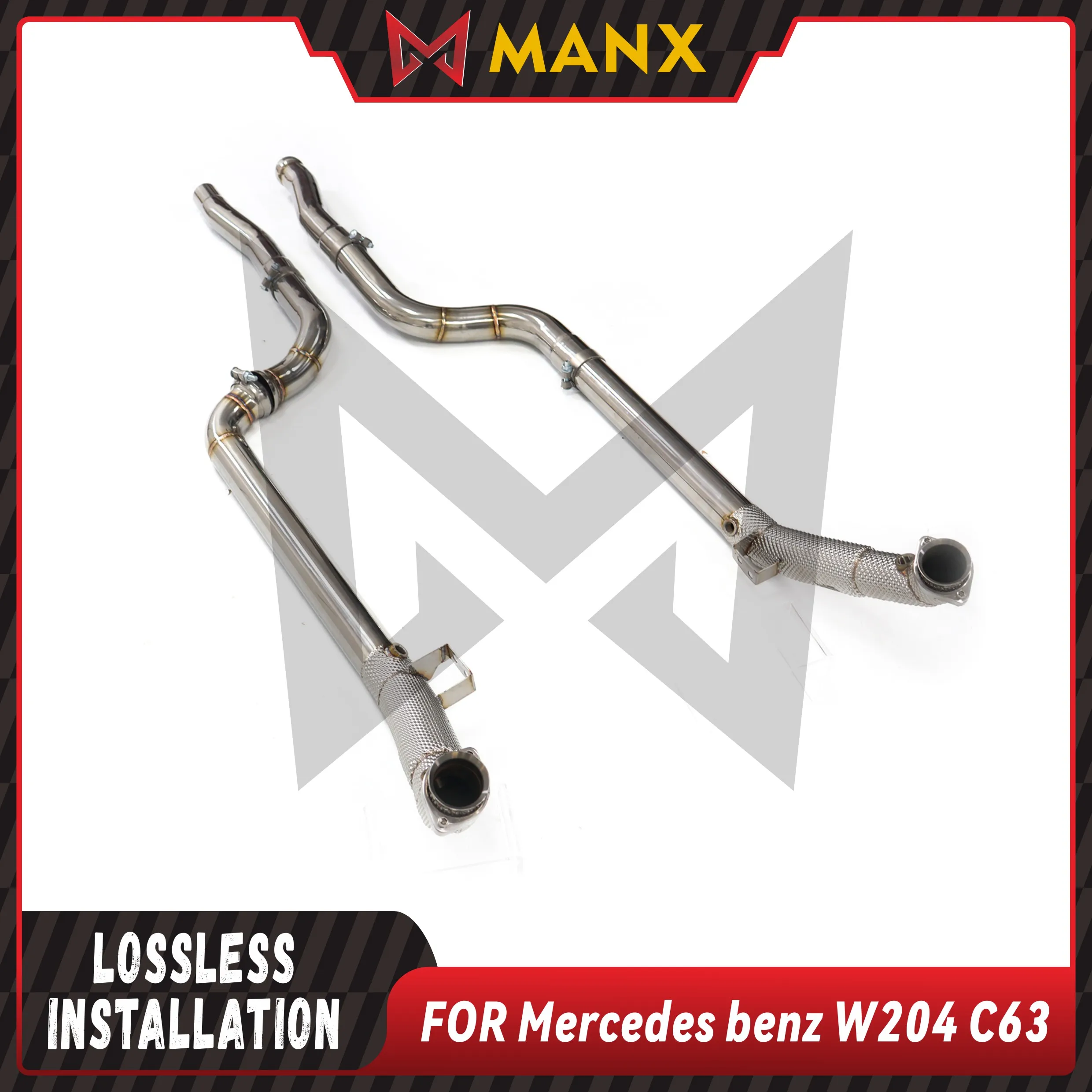 

MANX SUS Downpipe Suitable for Benz W204 C63 6.2L With Heat Shield Pipe Performance Exhaust System Lossless installation