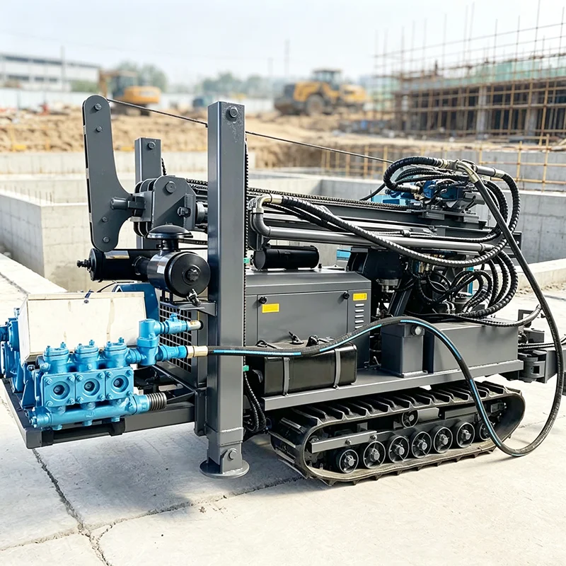 Dual Hydraulic Motor Crawler DTH Water Well Rig Pneumatic Percussion Drill Machine for Tough Granite Strata