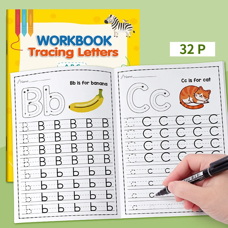 English Alphabet Coloring Book - 26 Uppercase & Lowercase Letters Handwriting Practice for Kids Pen Control Training