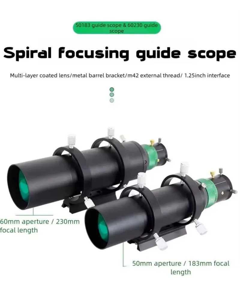 Angeleyes 1.25inch Fully Coated Guide Scope Finderscope M42 Thread Telescope Accessories for Stargazing And Astronomical Observi