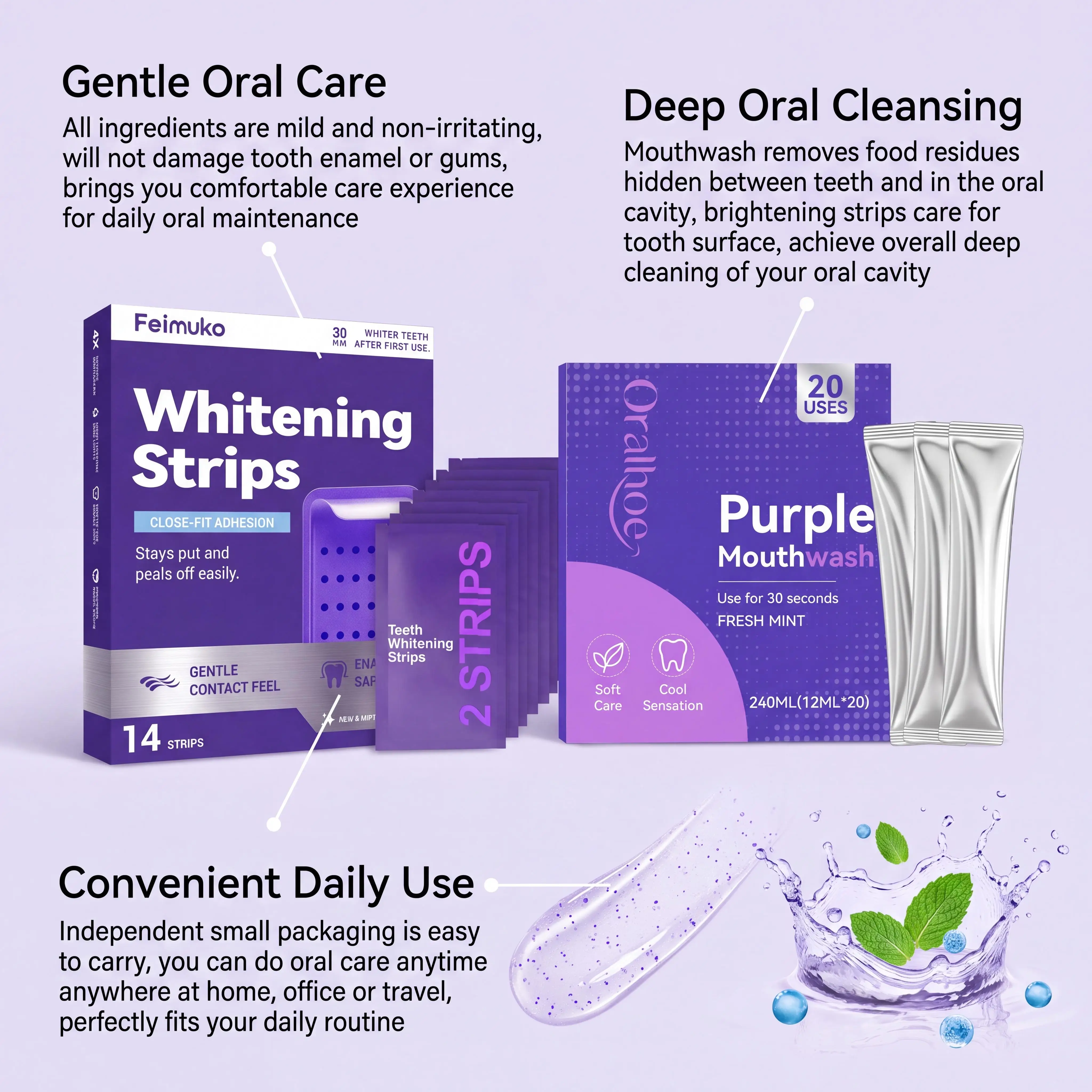 Enxaguante Bucal Roxo para Cla - Whitening Mouthwash avaliação e preço