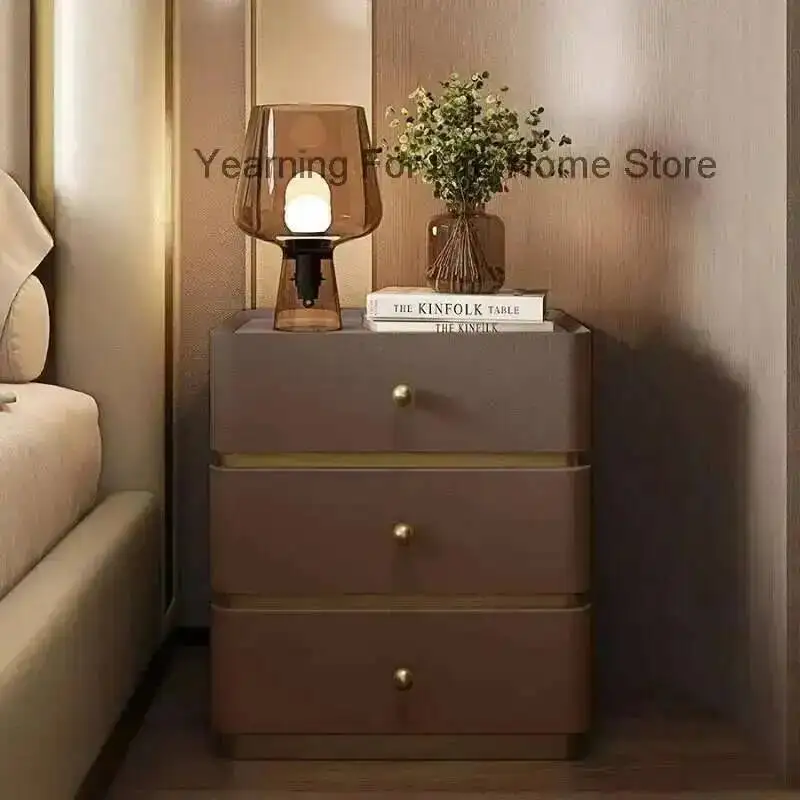 

Bedside Drawer Storage Maximalist Modern Aesthetic Nightstand Small Apartment Bedside Table Corner Trendy Comodini Furniture