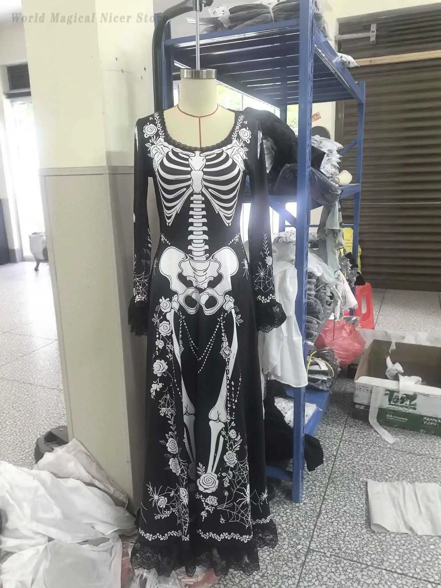 Women Halloween Long Dress 2026 Autumn European Palace Style Flare Sleeve Long Sleeve Big Swing Dress Cosplay Party Evening Cost