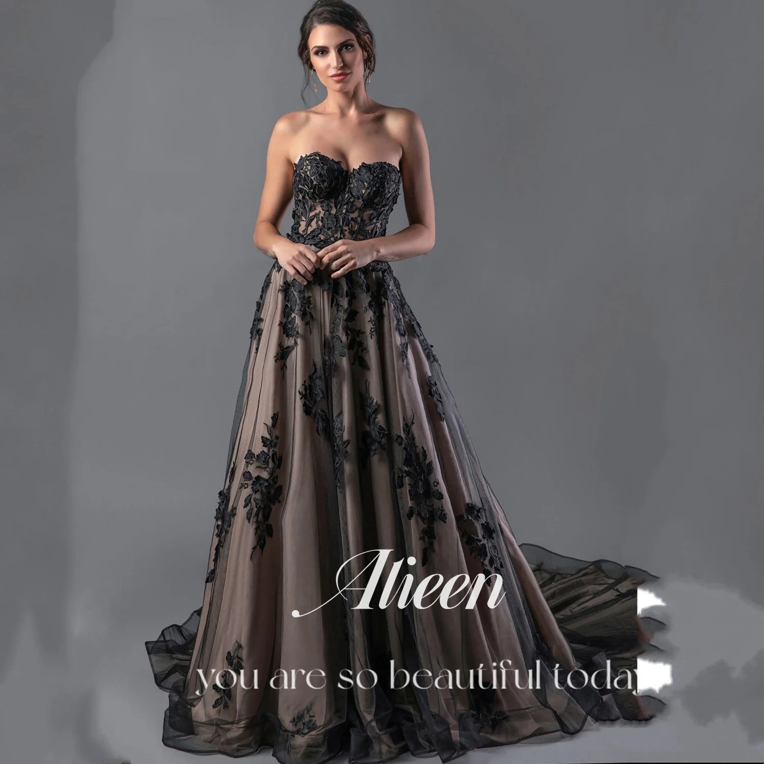

Aileen Wedding Dresses for Parties Black Customized فساتين سهرة Prom Dress Lace Elegant Party Dresses 2025 Vestidos De Festa