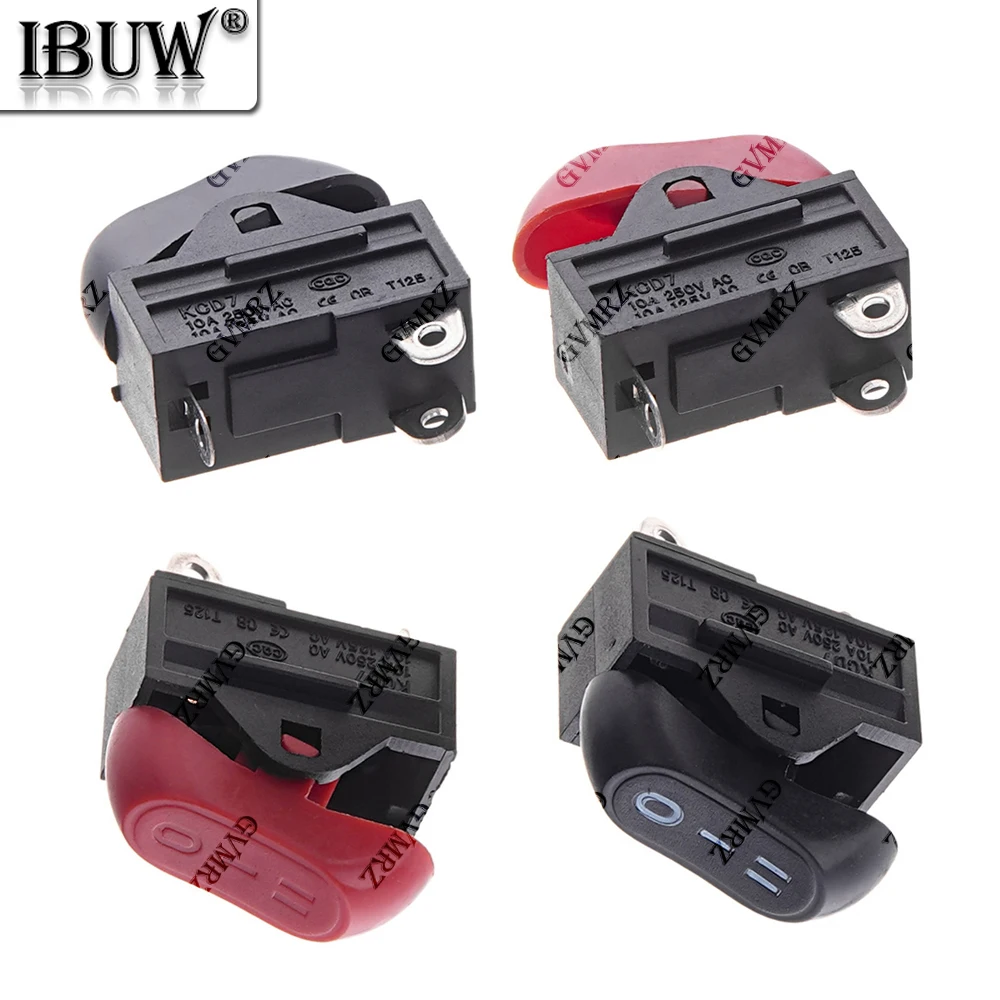 5PCS 3PIN 10A 250VAC Hair Dryer Switch,3 Position ON OFF Boat Switch,Rocker Switch Red Black