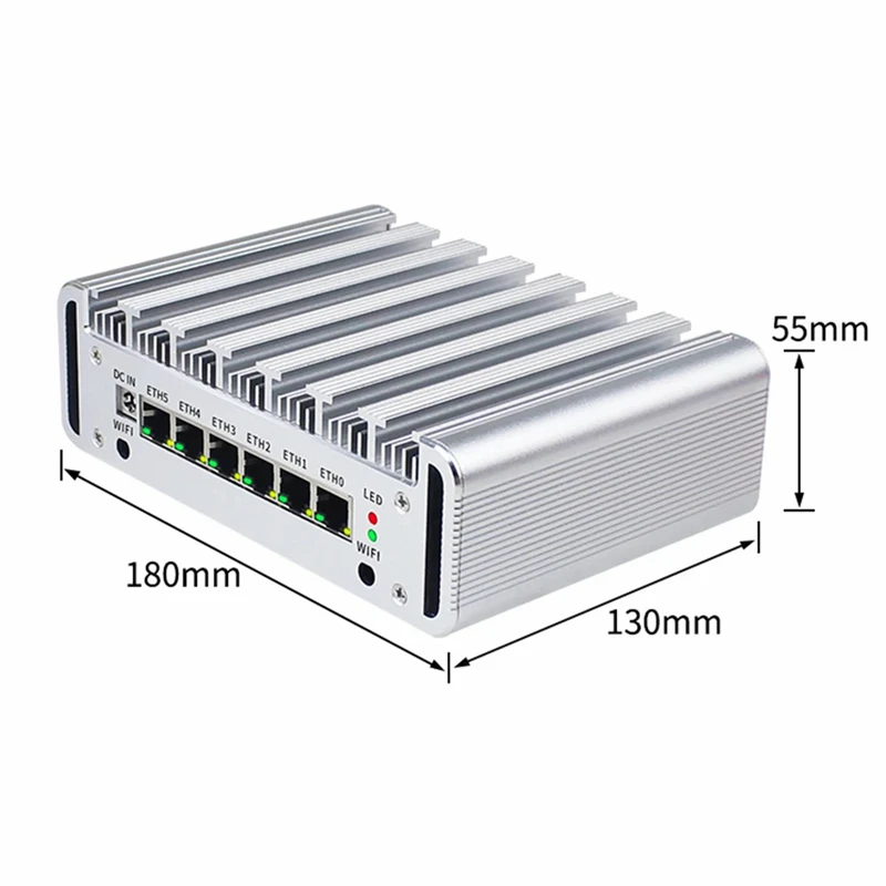 Neuer 2,5g lan core i5 10210u celeron j4124 6 ×intel i225 mini pc lüfter loser industrieller soft router pfsense firewall appliance esxi 4k