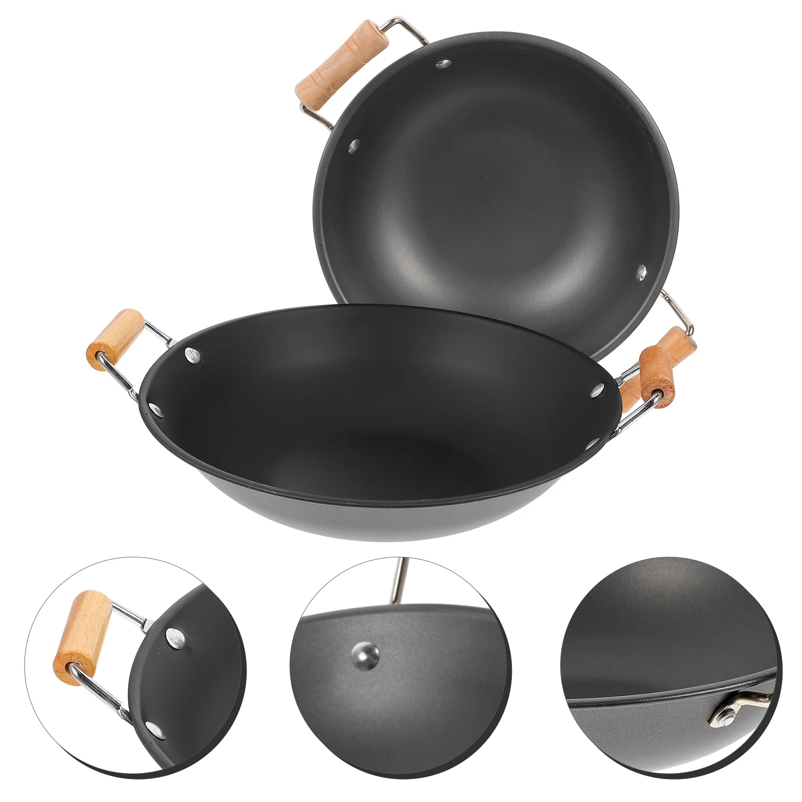 2 Pcs Stainless Steel Griddle Milk Pan Skillet Paella Thicken Pot Thickened Hot