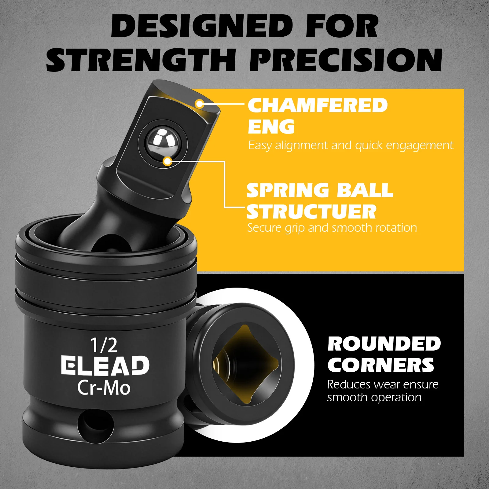 ELEAD 3PCS Impact Universal Joint Set 1/4