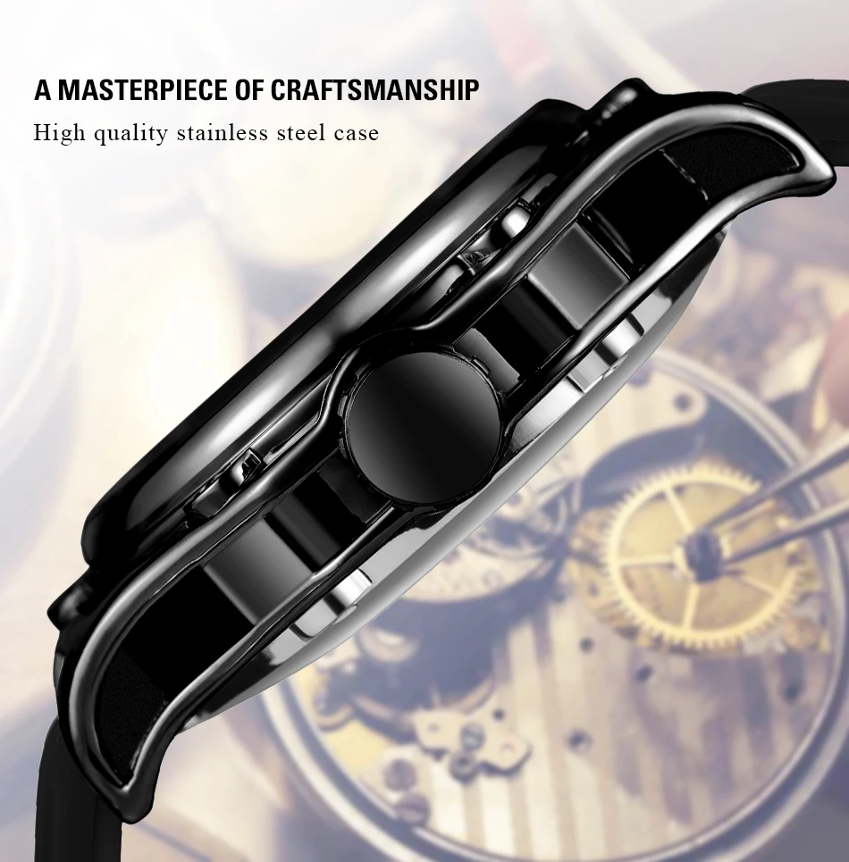 2024 New FORSINING Original Luxury Hollow Skeleton Automatic Mechanical  Men\'s Watch Waterproof Sports Rubber Band Wrist Watches