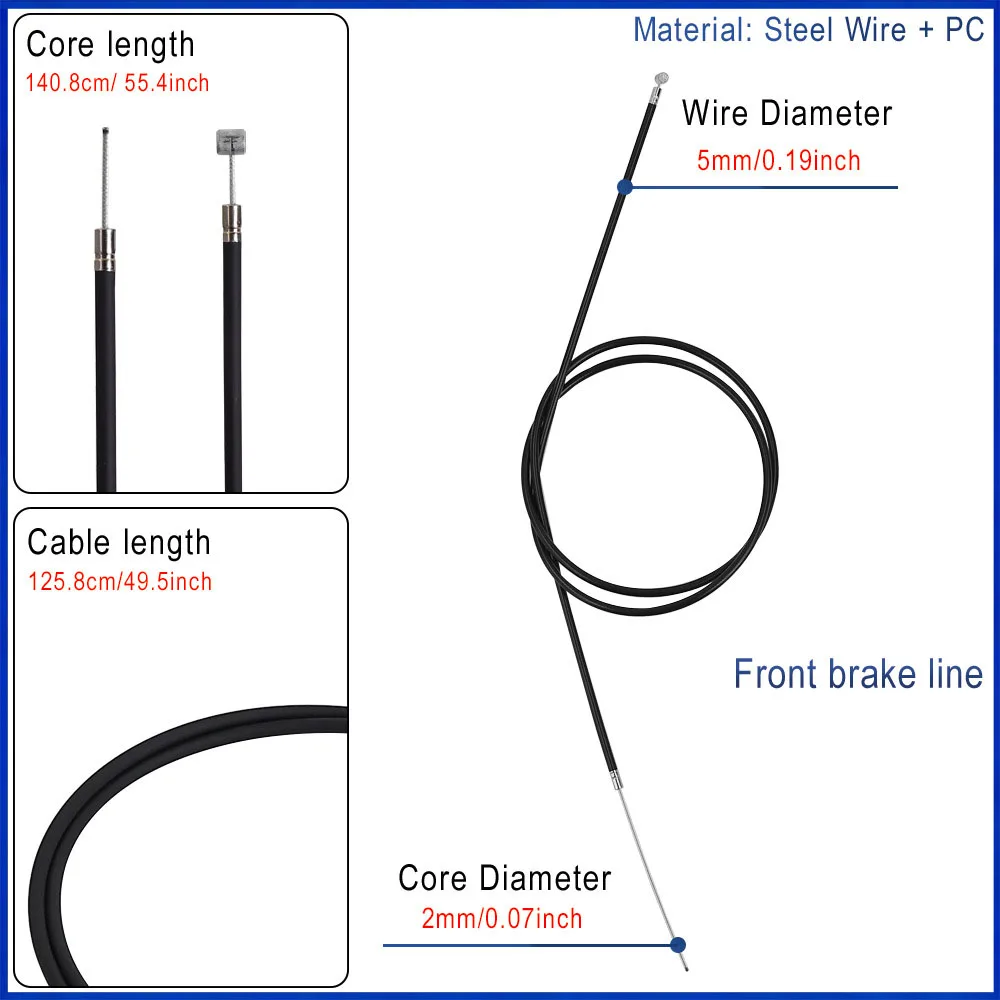 For INOKIM OXO Electric Scooter Front Rear Brake Cable Brake Wire Replacement Repair Spare Parts