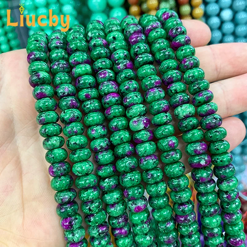New models Natural Stone epidote Abacus spacer beads For Jewelry Making DIY Hoop earrings Ear Studs Space Bracelet 15\