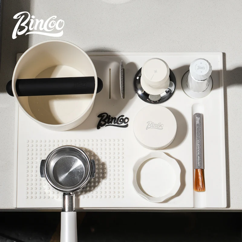 Bincoo Multifunctional Press Powder Pad, Coffee Handle, Powder Hammer, Distributor Knocker Bucket Set, 51 mm58, Storage