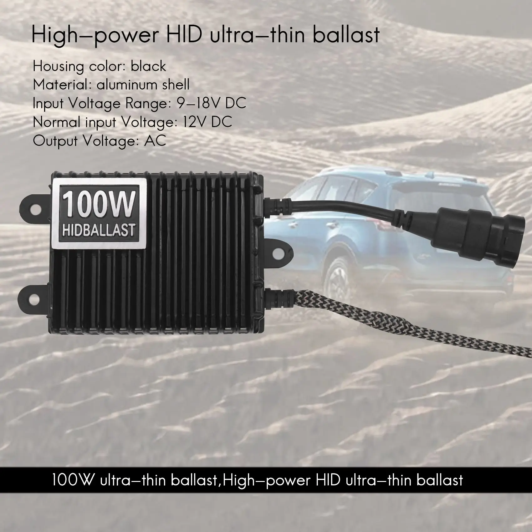 

R4-12V Тонкий скрытый балласт 100 Вт, сменный ксеноновый светлый балласт, ультратонкий быстрый запуск