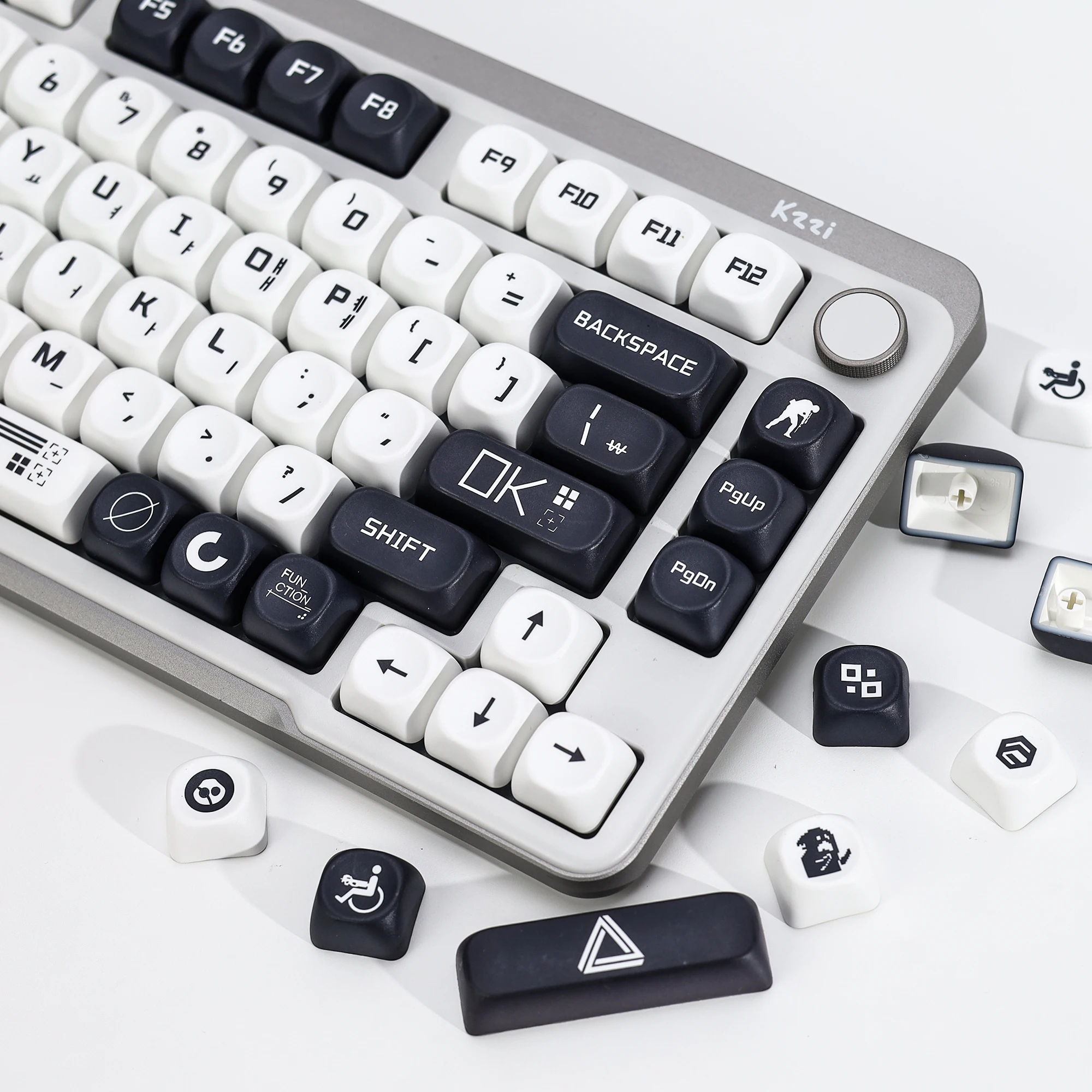 KBDiy PrintStream Korean Keycaps csgo Retro PBT KOA MOA Profile Alice ISO Keycap For MX Switches 60 Gaming Mechanical Keyboard