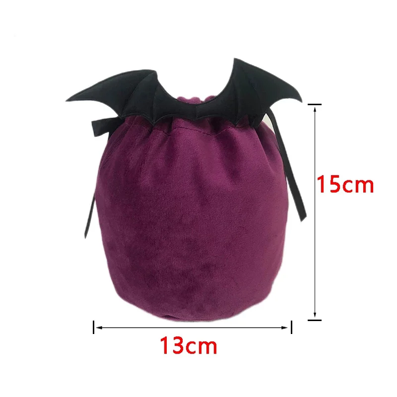 Velvet Halloween Candy Bag Red Black Bat Ears Trick or Treat Candy Packing Bags Dropshipping Gift Bags Party Decoration 2024 New