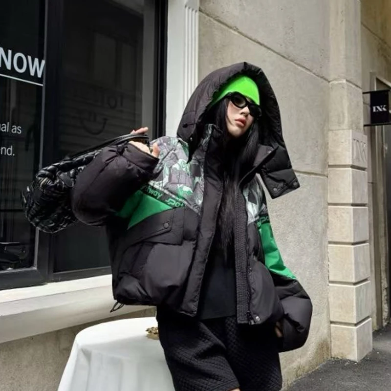 

Зимняя куртка на белом утином пуху для женщин, корейские универсальные пуховые пальто с большим карманом, короткие утолщенные повседневные куртки Abrigo Mujer