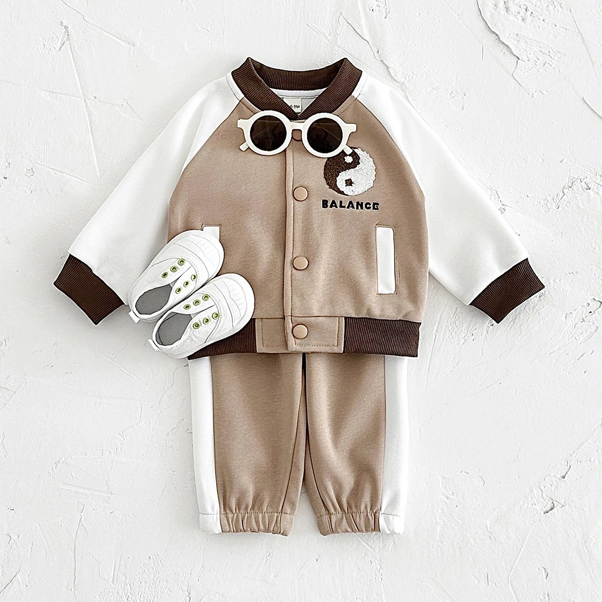 Baby Boys Clothes Autumn New Comfortable Long Sleeved Sports Baseball Jacket Top+Pants Set Chinese Style Elements Fashionable