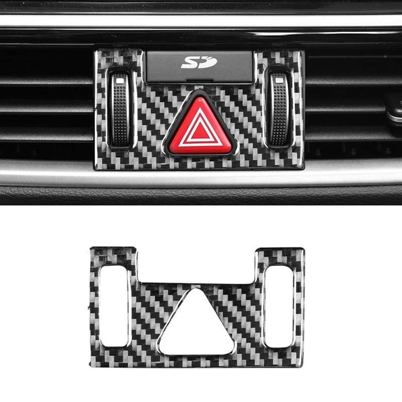 Car Mergency Light Button Frame Trim Sticker Decorative Carbon Fiber For Kia K3 2019 2020 2021 Accessories