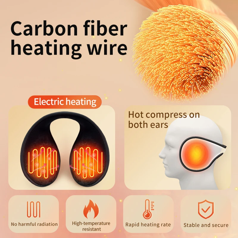 Heated Earmuffs Windproof Design Keeps Ears Warm Prevents Frostbite Portable Wearable for Outdoor Cycling Suitable for Seniors