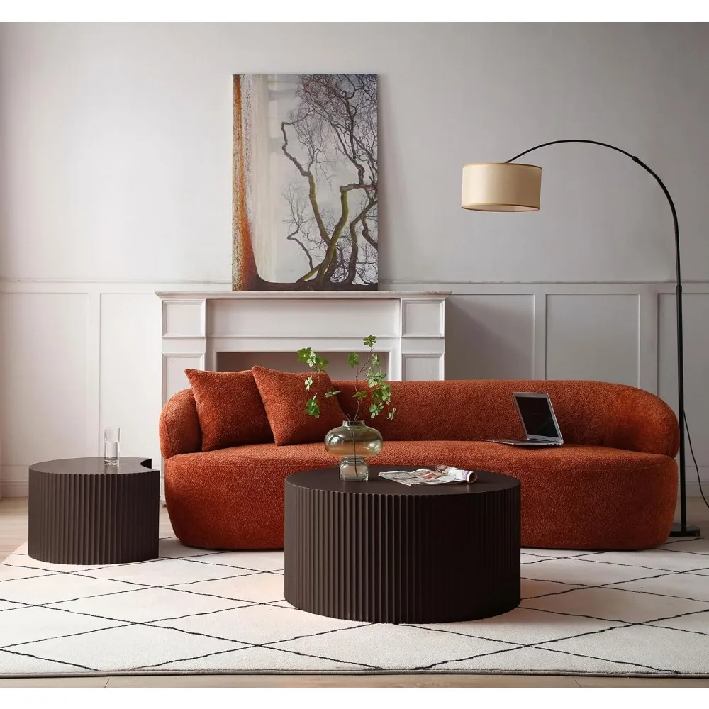 طاولات القهوة لغرفة المعيشة، طاولة القهوة المستديرة منقوشة بتصميم متداخل طاولة القهوة الحديثة والطاولات الجانبية الفاخرة