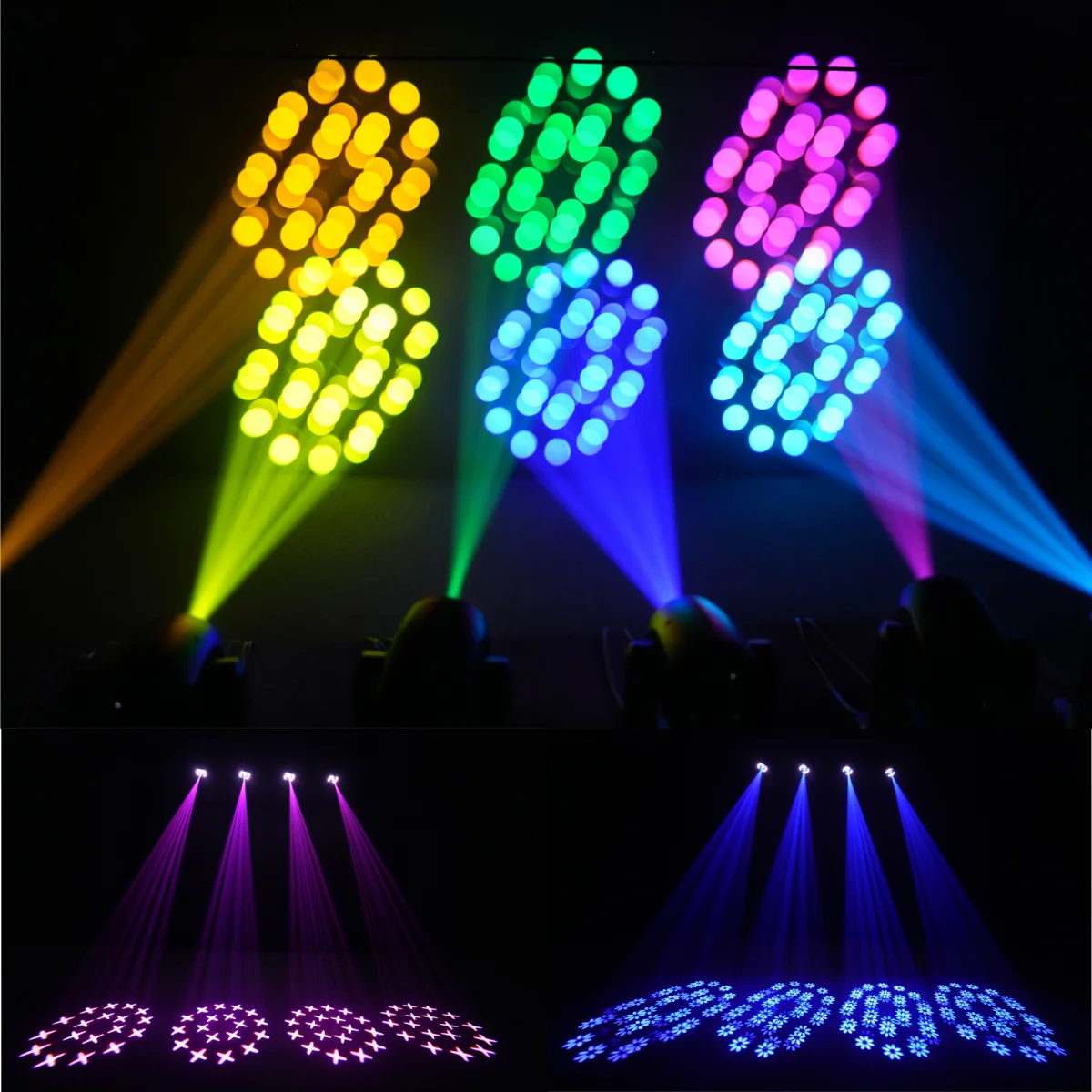 2 قطعة 180 واط LED تتحرك إضاءة أمامية صغيرة 3in1 شعاع و 3DSpot و هالو تأثير 18 المنشور الدورية 8 ألوان و 8 Gobos DJ ديسكو الكرة ديسكو أضواء #5