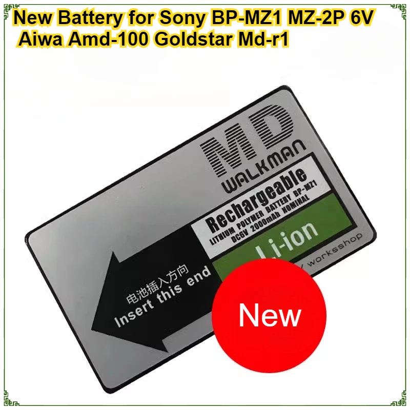 

100% New Battery for Sony BP-MZ1 MZ-2P 6V Aiwa Amd-100 Goldstar Md-r1