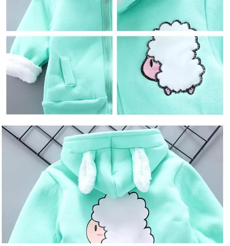 Herbst-Winter-Kleidungsset für Jungen und Mädchen, Kinder-Plüschanzüge, lässige, warme, dicke Outfits mit Cartoon-Bären-Motiv, Trainingsanzug für 0-5 Jahre – Detail 17
