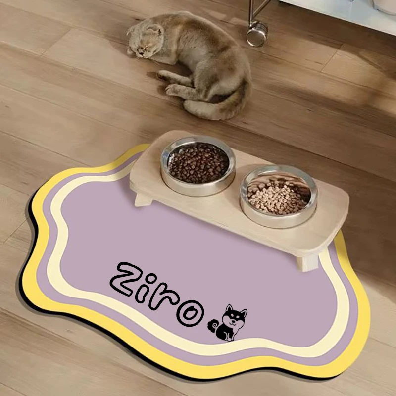  Custom Pet Feeding Mat with Optional Pet Avatars, Personalized, Non - Slip, Keeps Floors Clean  for Dog Cat Drinking Feeding - 5