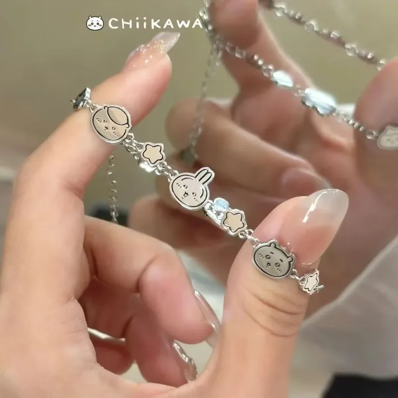 Chiikawa Beaded Bracelet Usagi Hachiware Cartoon Wrist Jewelry Cute Matching Gift for Student Girls Besties view 2