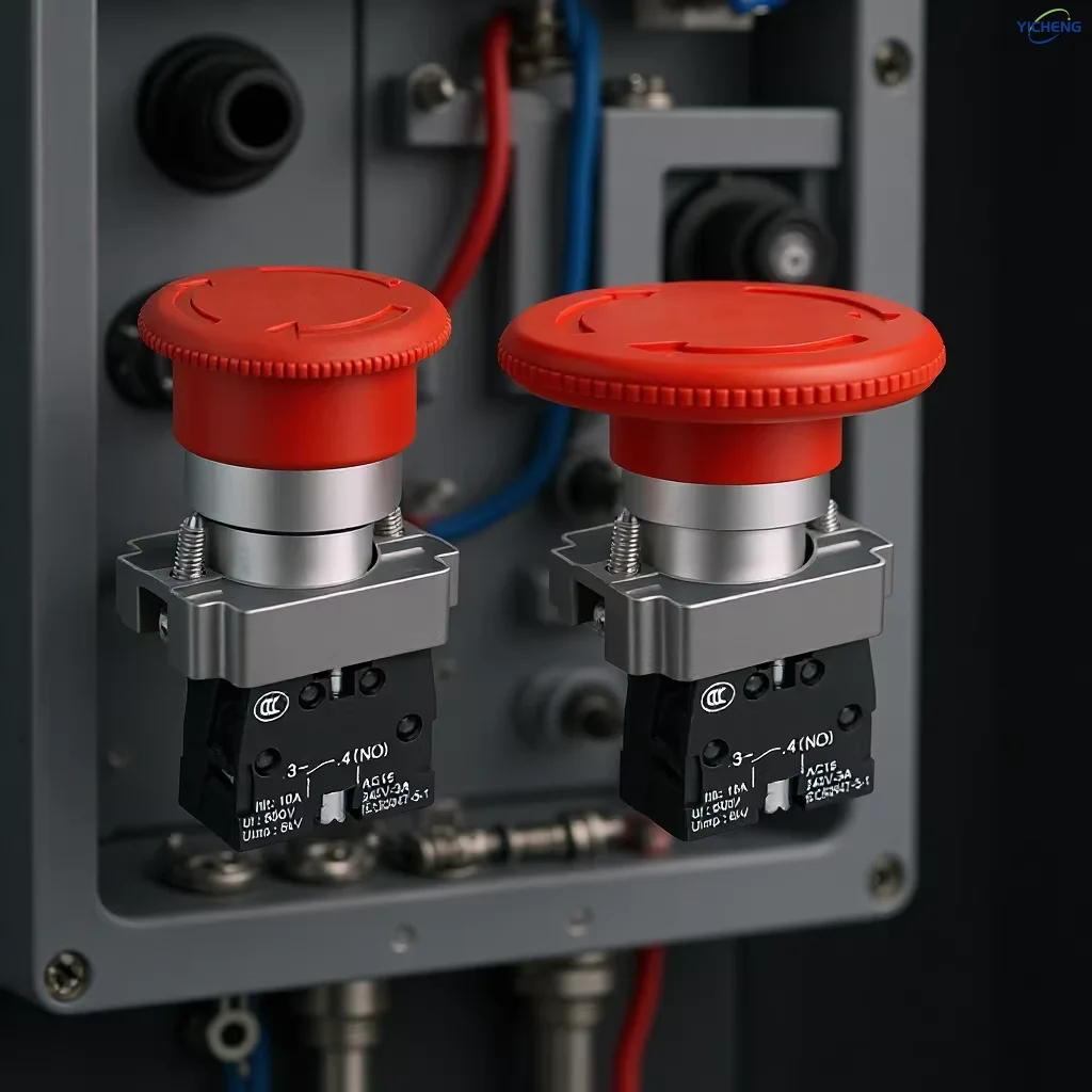 

10 шт. 22-мм красные грибовидные самоблокирующиеся кнопки аварийной остановки, выключатель питания AC 600V 10A