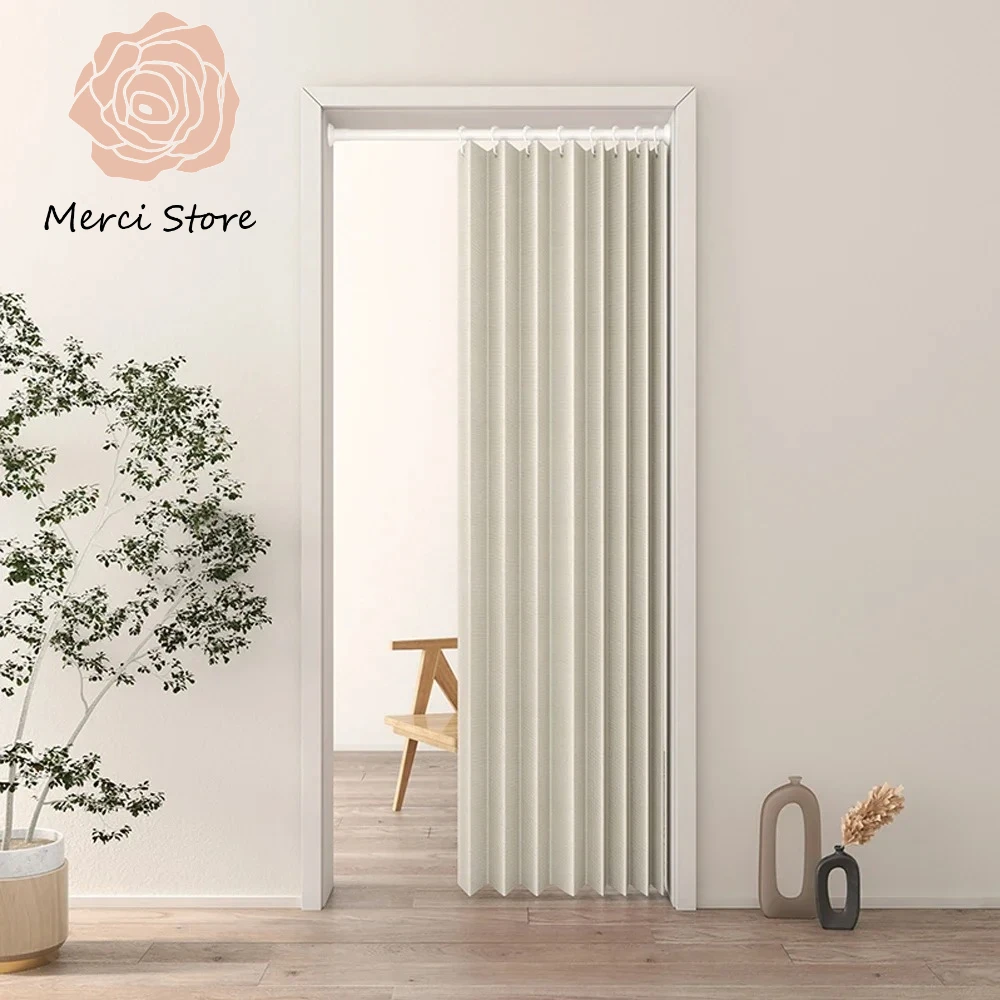 

Fixed Folding Door Curtain for Bedroom Fitting Room Household Cloth Partition Windproof Waterproof Thermal Insulation