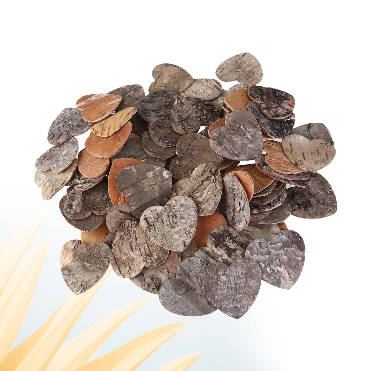 

160pcs Heart Shaped Wood Chips Unfinished Birch Bark Valentines Day Crafts Cutouts Decor Wooden Pieces DIY Party Wedding Sewing