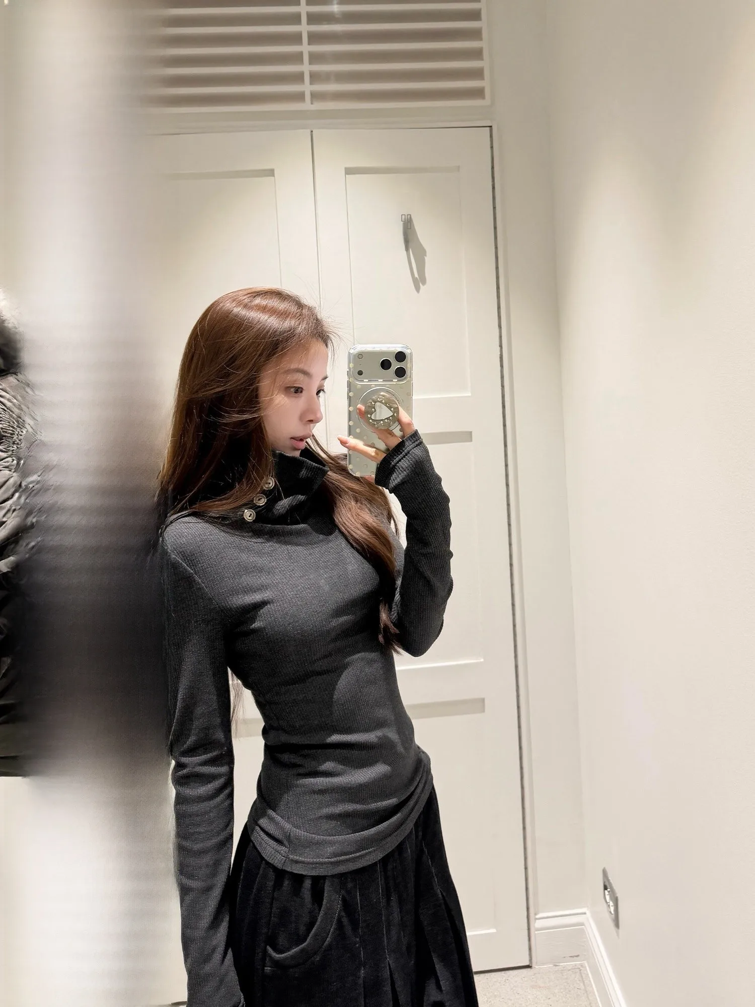 

YUYUREAL Sli High Collar Slim Fit Long Sve Women's Base irt Ele Versatile Cool T-irt Faionable Base Layer