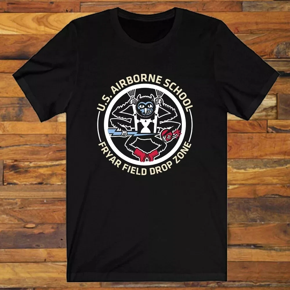 Армейская военная футболка США Airborne School Fort Benning, 100% хлопок, с круглым вырезом и коротким рукавом, летняя повседневная мужская футболка, размер S-3XL Армейская военная футболка США Airborne School Fort Benning, 100% хлопок, с круглым вырезом и коротким рукавом, летняя повседневная мужская футболка, размер S-3XL