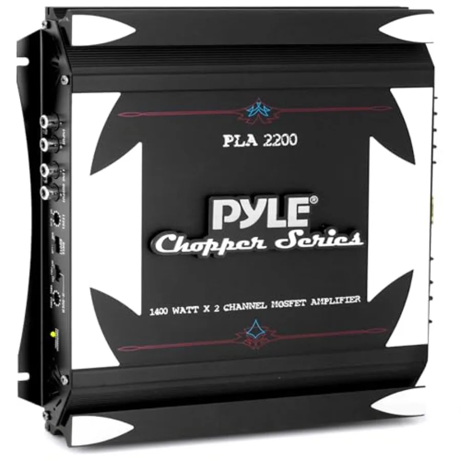 

2 Channel Car Stereo Amplifier- 1400W Dual Channel Bridgeable High Power MOSFET Audio Sound Auto Small Speaker Amp w/ Crossover