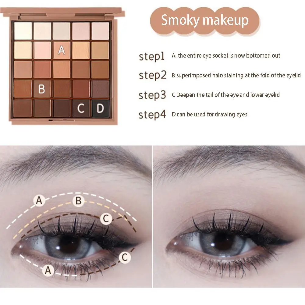 25 Colors Chocolate Palette Matte Eyeshadow Pigments Natural Waterproof Cosmetics Women Beauty Korean Makeup Lasting Long C9Q2