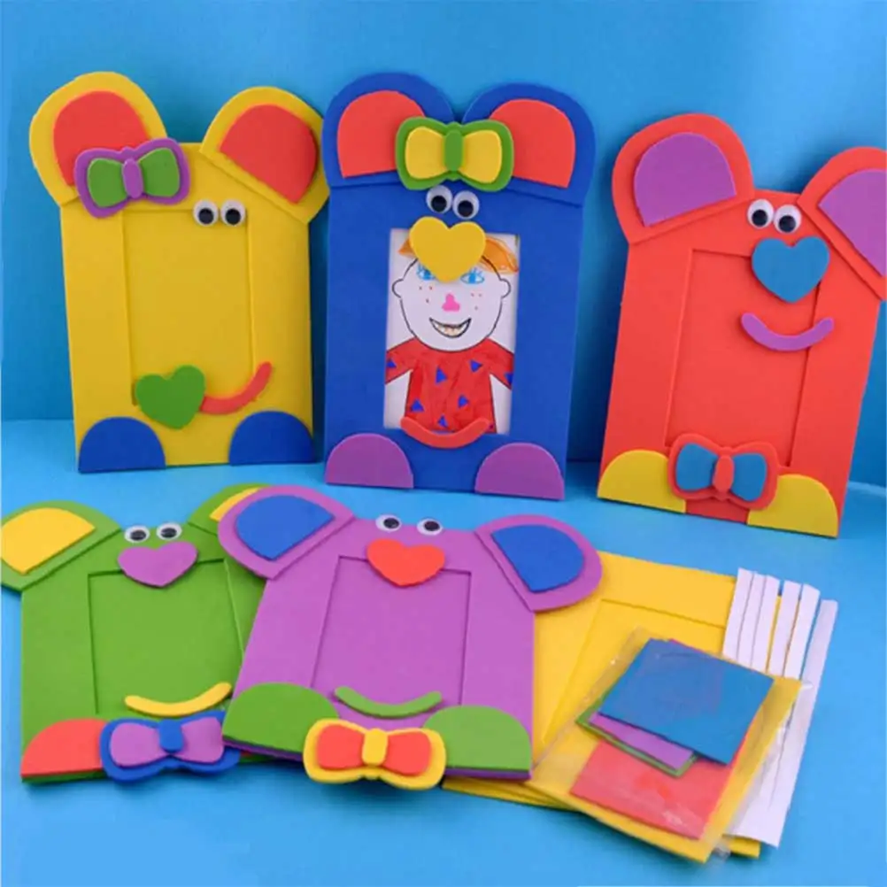 

Cartoon Photo Frame Material Bag DIY Craft Supplies for Kids Children Random Color Random Pattern Educational Handmade Material