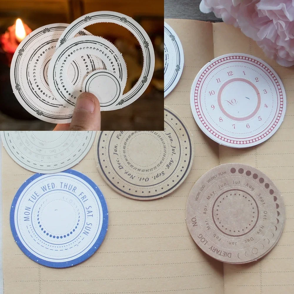 

50pcs Pure Color Time Round Design Paper Creative Craft Paper Background Scrapbooking Gift Use