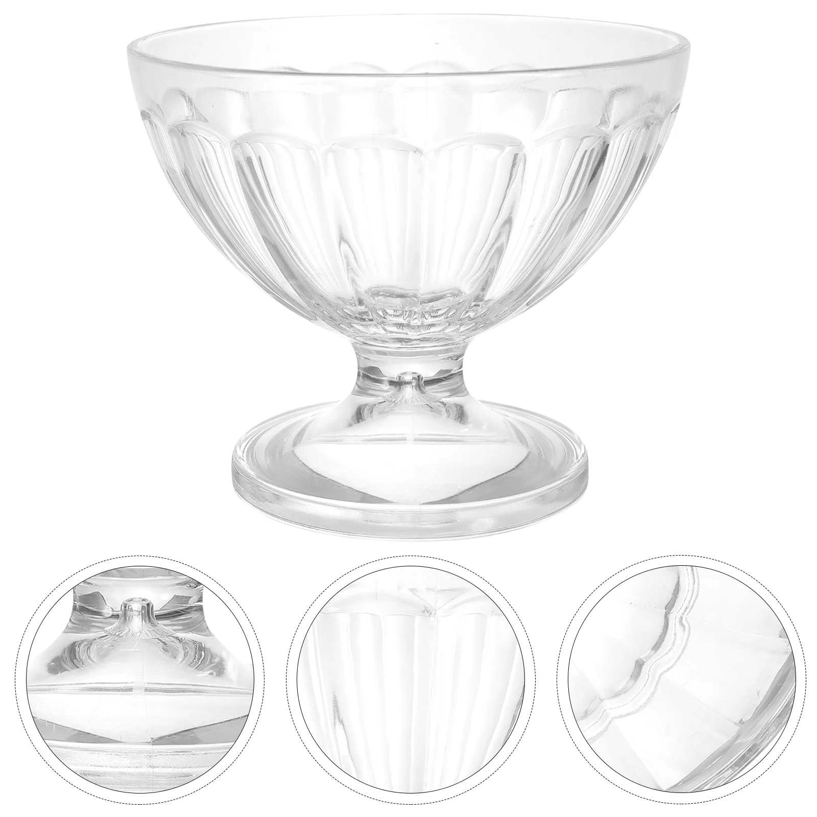 Cup Ice Cream Bowl Acrylic Child Bowls Icecreams Sundae Clear Dessert Footed