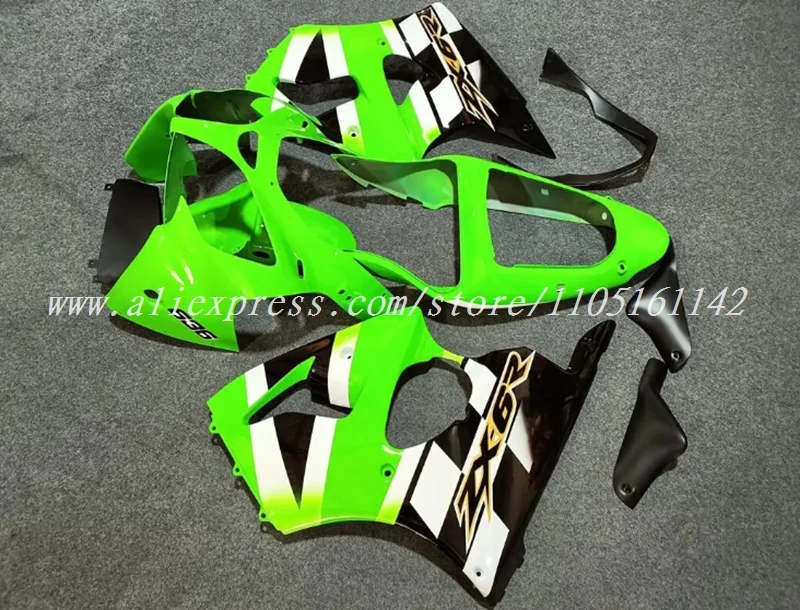 4Gifts New ABS Motorcycle Whole Fairings Kit Fit For KAWASAKI ZX-6R 636 2000 2001 2002 00 01 02 Bodywork Set Custom Green Glossy
