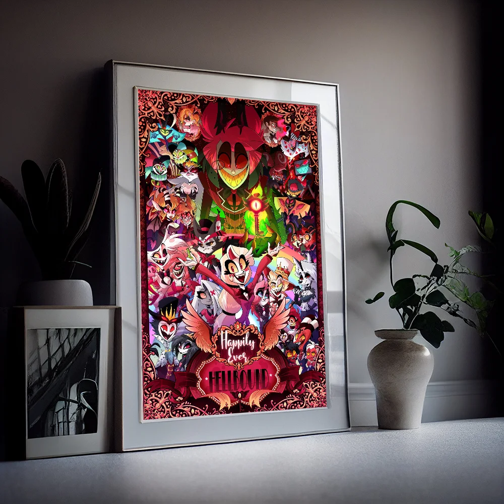 H-Hazbin Amine Hotels الكرتون الفيلم الكلاسيكي الملصقات خمر غرفة بار مقهى ديكور ملصقات جدار اللوحة