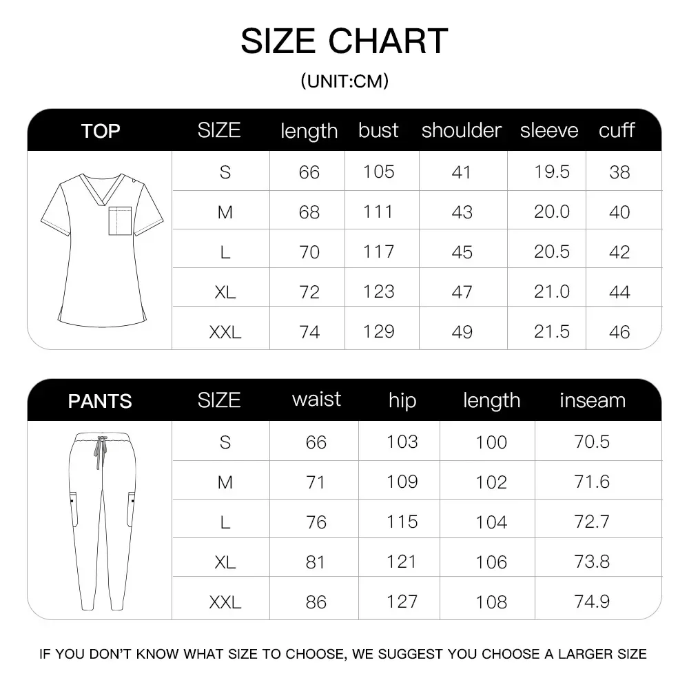 Anti-Wrinkle Premium Fabric Clinical Uniforms Washable Nurse Uniforms Medical Scrubs Sets Surgical Blouse Pockets Straight Pants