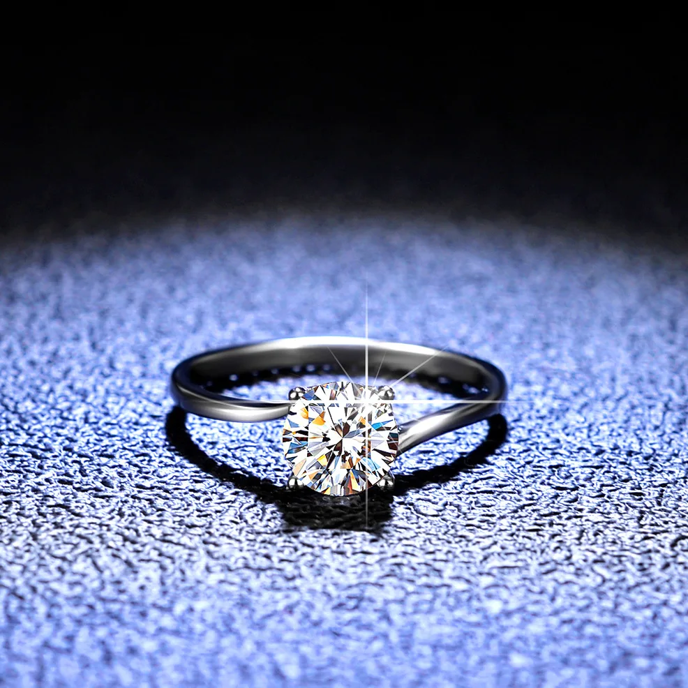 

18K золото D цветной Муассанит PT950 Платиновое кольцо для женщин один карат множество стилей классические Скрученные руки четыре когти свадьба