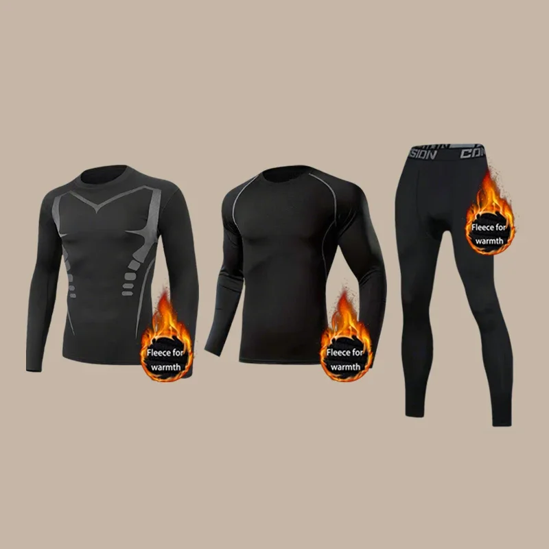مجموعة ملابس داخلية حرارية لخريف وشتاء 2025، بطانة صوف سميكة، دفء مزدوج، طبقة أساسية رياضية، بيجامات ناعمة