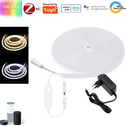 DC12V Zigbee Neon LED Strip White Warmwhite Ambience Backlight Solf Tape Cabinet Light Room Decor Smart Control for Google Alexa