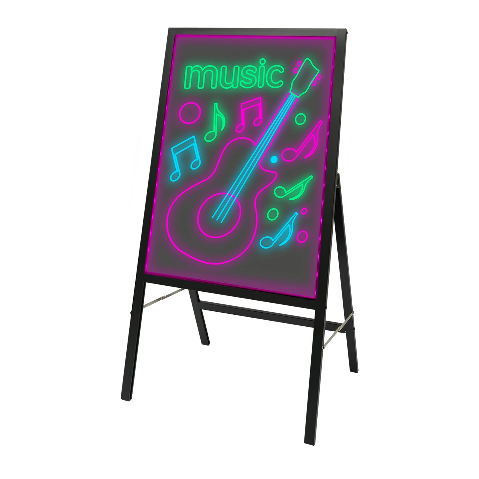 50*70 سنتيمتر LED رسالة لوح كتابة الأسود الدائمة القائمة تسجيل المجلس مع 2 متر سلك الطاقة سبائك الألومنيوم الزجاج الإمبراطوري