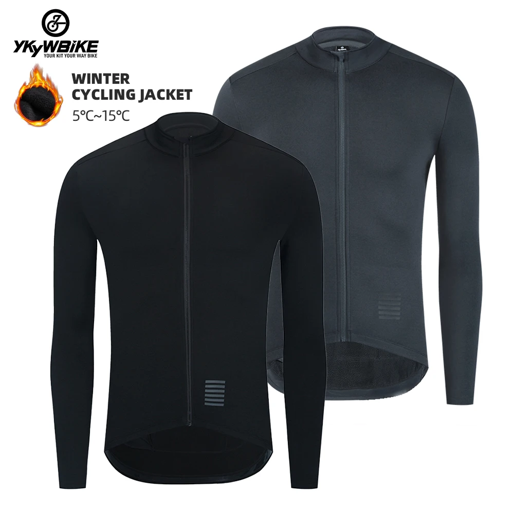 YKYW Men Winter Thermal Fleece Long Sleeve Men Jacket MTB Bike Coat Pro Top Cycling Jersey Ciclismo Bicycle Sports Clothing