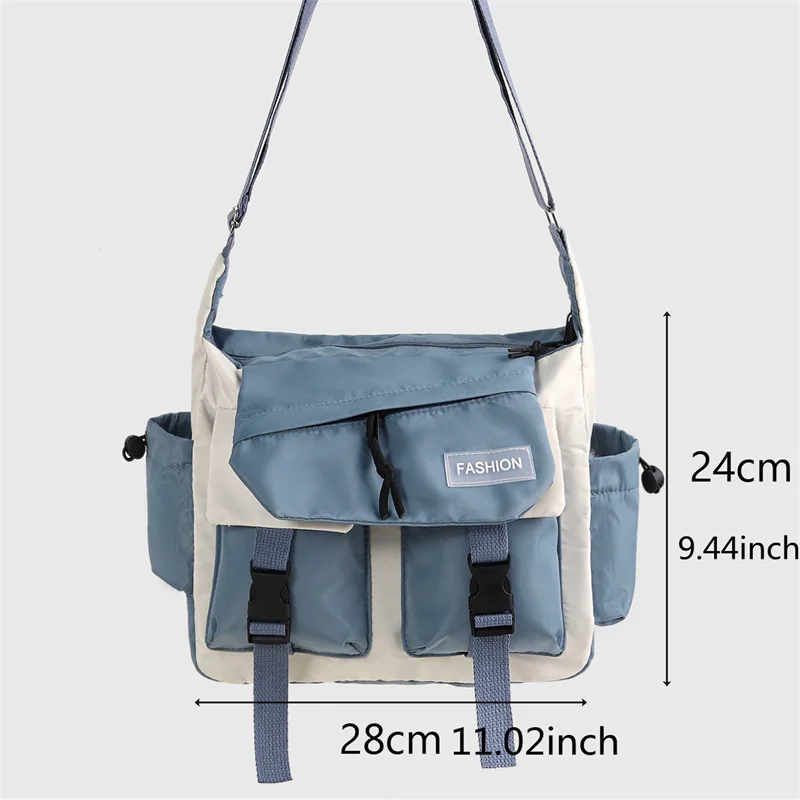 Preppy Casual Nylon Crossbody Bag For Men Women Teen Messenger Bag, Student Commuter Single Shoulder Bag For Travel Daily Use