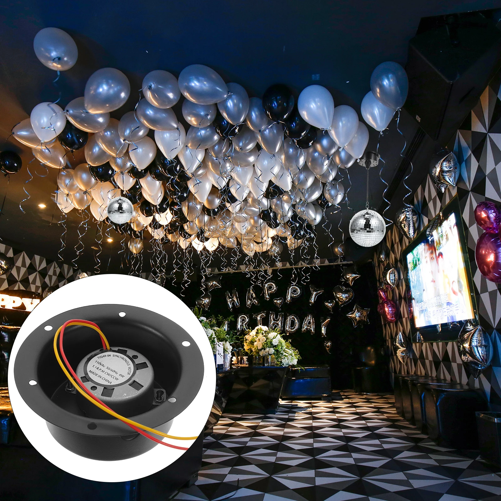 

Mirror Ball Motor Heavy Duty Disco Electric Rotator 6 Screw Holes Glass Spinner Night Clubs Parties Commercial Lighting
