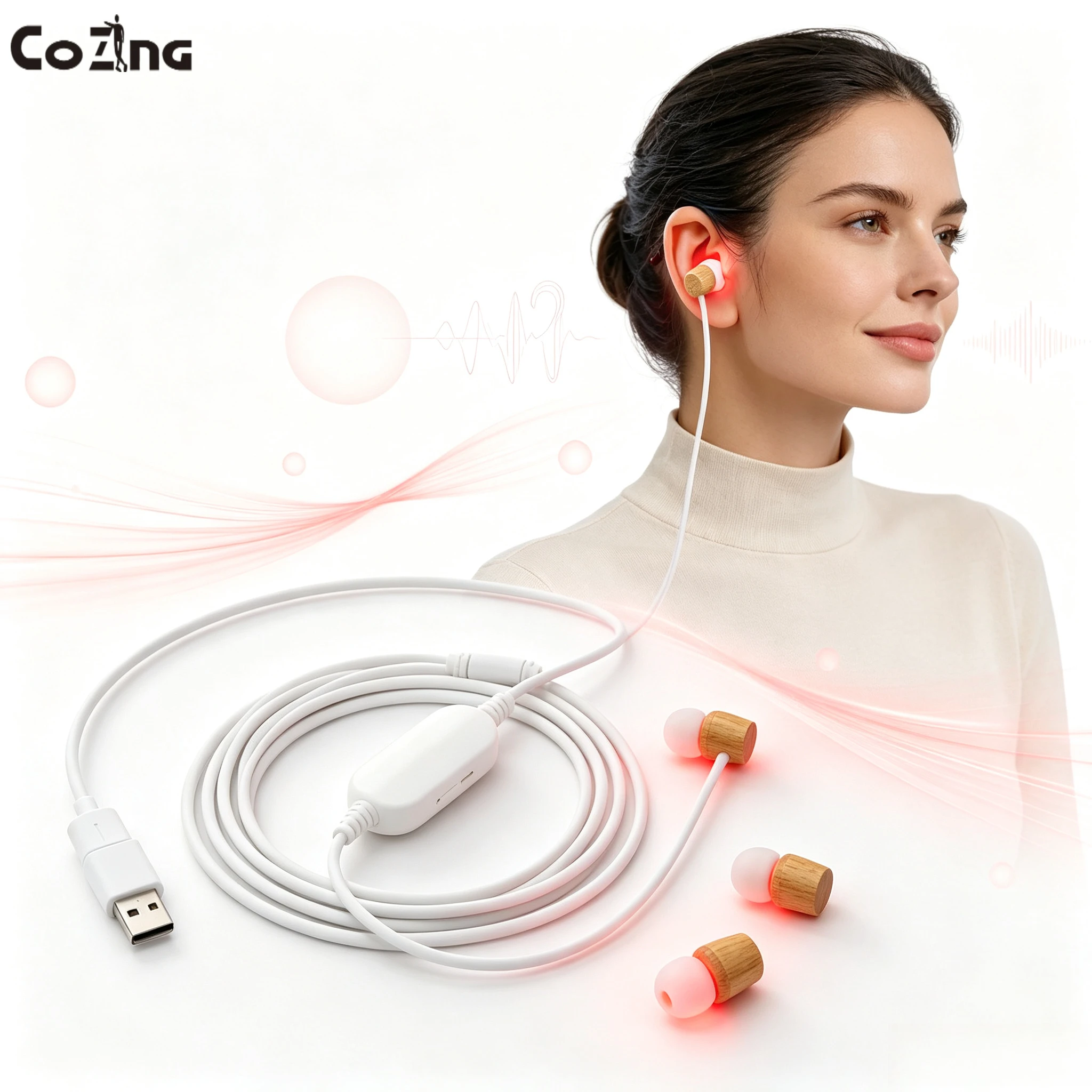Home-Use Ear Ringing Relief Laser – Treats Tinnitus, Deafness, Itching, Earache & Hard Hearing with Earplug Care